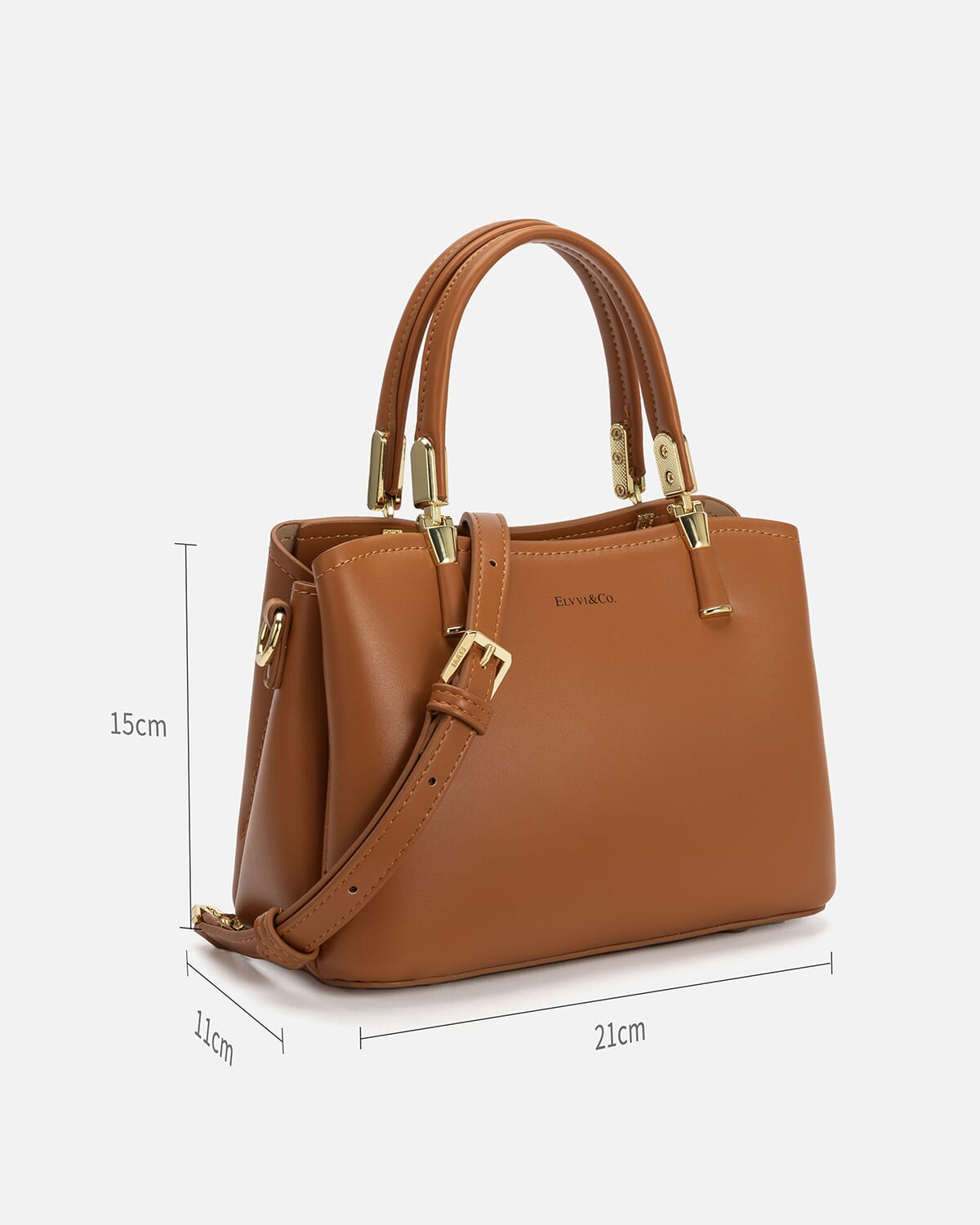 شنطة نسائية من الجلد باللون البني